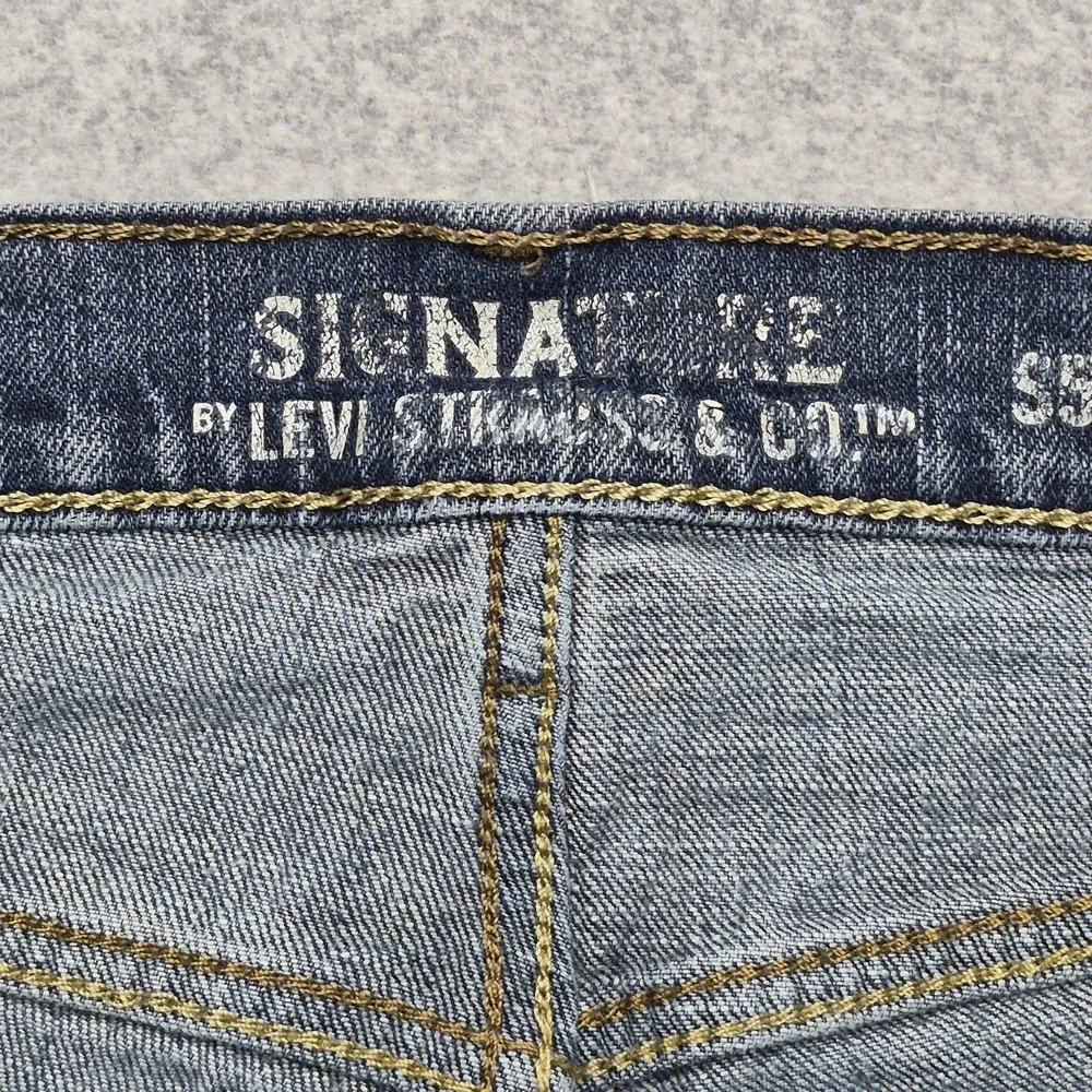 Signature Levi Jeans Mens 32x32 Blue Strauss S51 Straight Leg Denim Work Casual